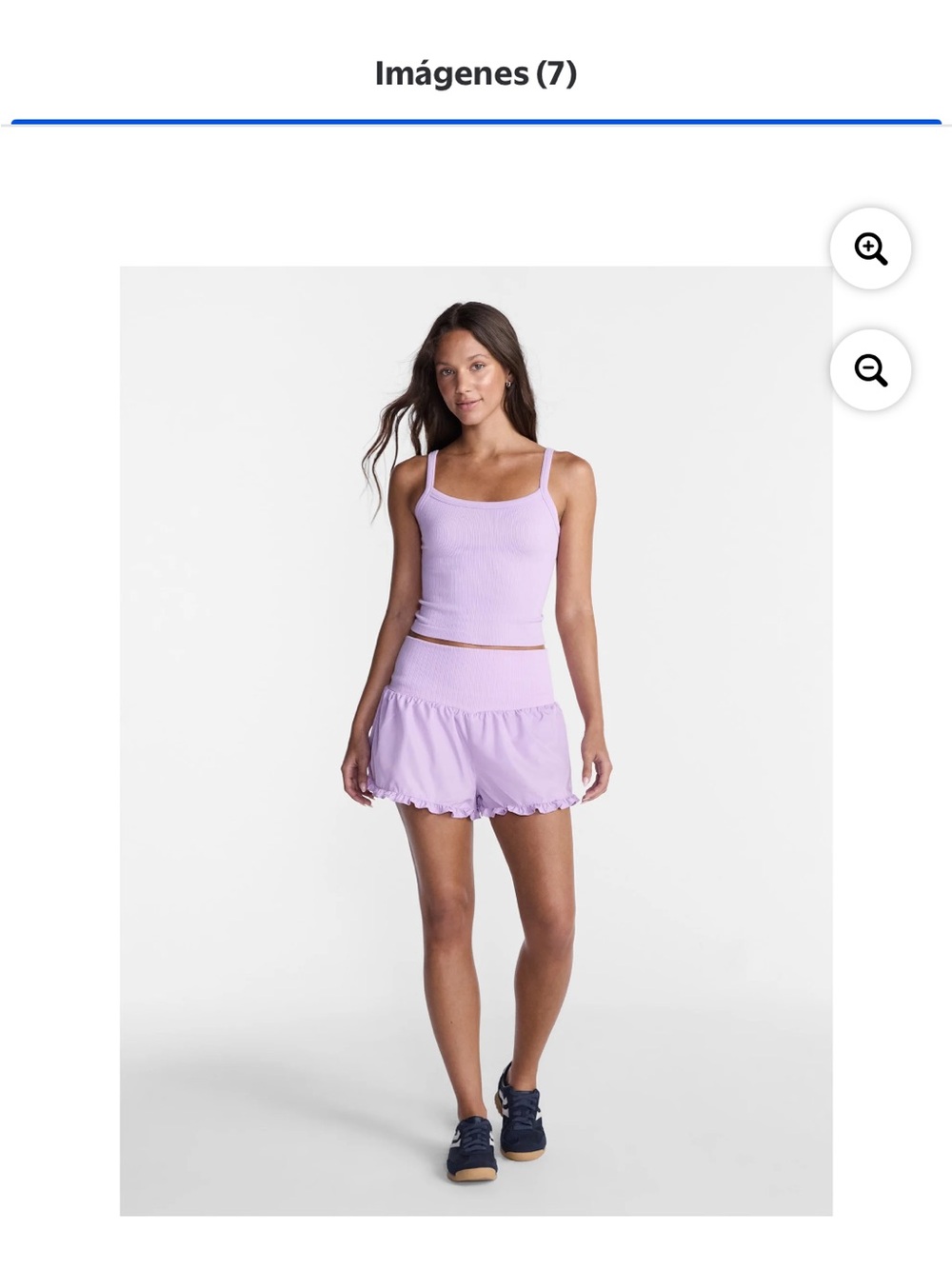 Lilac Ruffle Hem Mini Short Women's Short